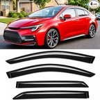 2019-2026 Tape-On Rain Guards for Toyota Corolla Sedan Side Window Visor Deflectors L LE SE XLE XSE FX Hybrid, Durable Tinted Vent Shades 2020 2021 2022 2023 2024 2025