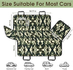 Waterproof Dog Car Seat Cover for Back Seat, Pet Hammock- S, Camouflage | Durable waterproof hammock with nonslip design & storage pockets. Protects seats from scratches, fits cars, SUVs & trucks.