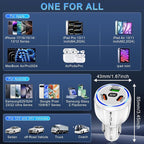 Car Charger Adapter, 3 Port USB-C & USB-A 90W Fast Charger, Car Interior Accessories, Essential Travel Gifts for Men and Women, Fit for iPhone 17/16/15/14/13Pro Max, Samsung, Android (White 2pc)