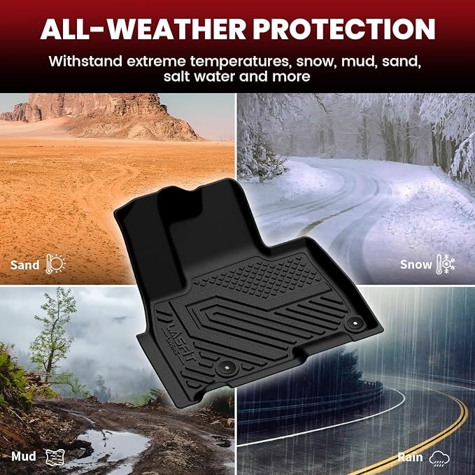 Floor Mats & Backrest Mats & Cargo Mat for Kia Carnival SX Prestige 2026 2025 2024 2023 2022 (Only Fit Gas & 7 Seats), All Weather TPE Custom Fit Floor Liners Car & Trunk Mat Accessories,Black