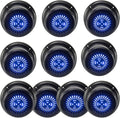 RV Flush Mount Speaker | Exterior 5.25" Black Wavy Blue LED | Waterproof (10 Pack)
