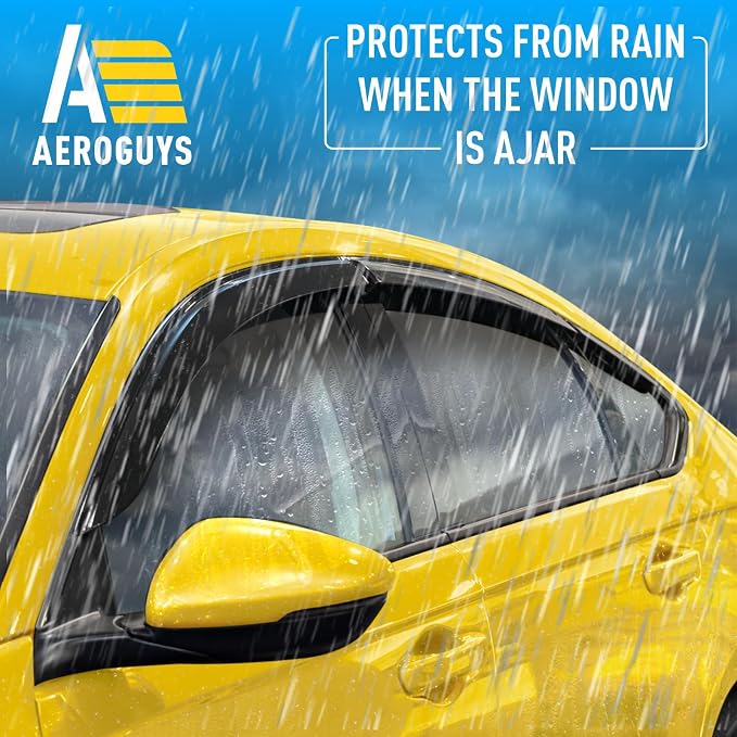 Extra Durable Window Deflectors Tape-On Window Visors Rain Guards Fit for Honda Accord 2023-2026, Sun Visors, Wind Vent for Shades, Exterior Car Accessories - 6pcs. AG0497