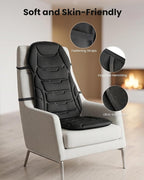 Back Massager with Heat, Vibration Massage Seat Cushion with 8 Massage Nodes & 5 Modes, Adjustable Chair Massager Pad for Home Office, Heated Chair Pad, Gifts for Women Men Mom Dad