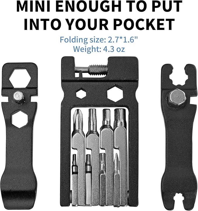 20 In 1 Bike Multi-Function Tool Kit - Allen Wrench, Tire Levers | Portable, Foldable, High Quality Steel,Bike Multitool Cycling Tool Kit