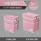 K KNODEL Car Trash Can, Waterproof Garbage Bag with Lid, Leak-Proof Trash Bin, Car Bin Hanging (Pink, Large)