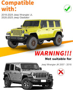 Low-Profile Window Rain Guards Fit for 2018-2026 Wrangler JL 4-Door,4-pcs Rain Guard Side Window Visors Extra-Thick Vent Visor Window Deflectors Tape-on Vent Shades Car Accessories