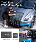 Premium Microfiber Car Drying Towel 1300 GSM, 36" x 24" [Ultra-Absorbent, Streak-Free] Dual-Sided Edgeless Cleaning Towels with Twisted Loop, for Auto Detailing, Cars, SUV, Truck (2 Sizes)