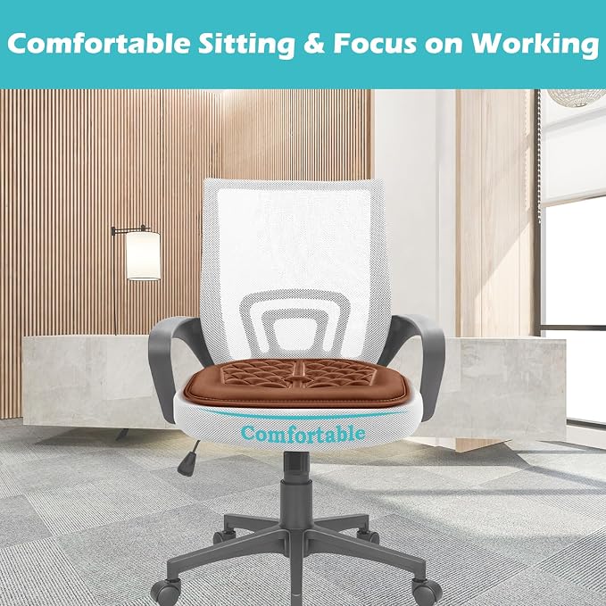 Car Seat Cushion, Comfort Memory Foam Driver Seat Cushion Improve Driving View, Sciatica and Lower Back Pain Relief, Thick Seat Cushions for Car Home Office Chair, Wheelchair - Brown