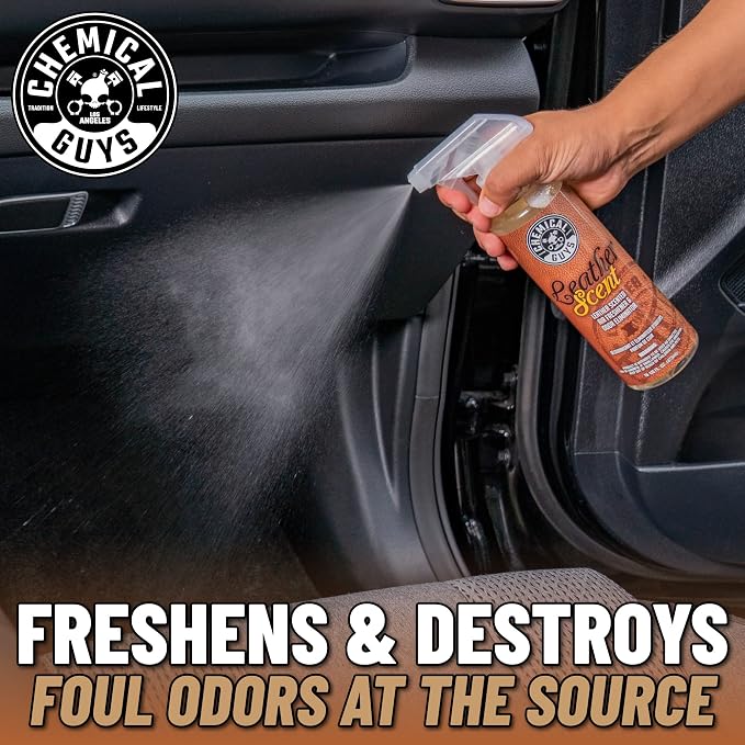 Leather Scent Premium Air Freshener & Odor Eliminator – Car Air Freshener Leather Scent– Eliminates Odors and Refreshes Cars, Trucks, SUVs and RVs, 16 oz