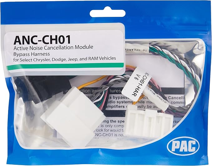 ANC-CH01 ANC-CH01 Factory ANC Module Bypass Harness for Select Chrysler, Jeep, and Ram Vehicles, Black