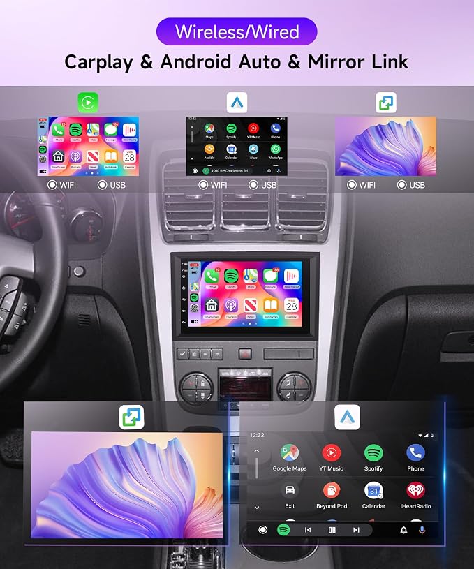 4G+64G Android 15 Car Radio for Chevrolet Chevy Silverado GMC Sierra Yukon 2007-2013, Car Stereo Wireless CarPlay Android Auto, GPS 5G-WiFi, Bluetooth 5.0, EQ, Backup Camera