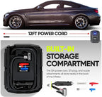 Tire Inflator Portable Air Compressor, Air Pump for Car Tires and Bikes, Car Tire Pump w/Auto Shut Off, 150 PSI, 12V DC, LED Light, Carrying Case, Perfect For Men, Women