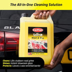 Ultra Wash & Wax Car Shampoo, 169 fl oz (1.3 Gallon) pH Neutral Soap Cleans, Shines & Protects Paint for Bucket Wash with Wash Mitt