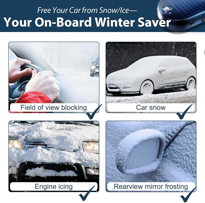 Anti-Freeze Electromagnetic Car Snow Removal Device, 2026 New Solar Car Interference Antifreeze Instrument, Easy Set up Defroster for Car Windshield, Universal Fit for All Vehicles-2pcs