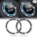 2 PCS Crystal Combinatorial Rhinestone Car Engine Start Decoration Ring, Push to Start Button Cover Sticker, Bling Car Interior Accessories for Women, Automotive Decals, Black