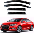 KPY Rain Guards Fit for 2016-2019 Chevrolet/Chevy Cruze, Out-Channel Window Visors Vent Wind Deflectors 4PC, Car Accessories for 16-19 Cruze (Excludes Classic Model)