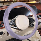 14 inch Steering Wheel Cover for Prius Civic, Nappa Microfiber Leather Non-Slip Breathable Fabric, Warm in Winter and Cool in Summer, Purple Small 13.5 inch to 14 inch