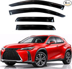 KPY Rain Guards Fit for 2019-2024 Lexus UX200 UX200h UX300h, Out-Channel Window Visors Vent Wind Deflectors 4PC, Car Accessories for 19-24 Lexus UX Series