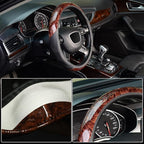 Wood Grain Steering Wheel Cover, Universal 15 inch, Microfiber Leather,Anti-Slip, Odorless