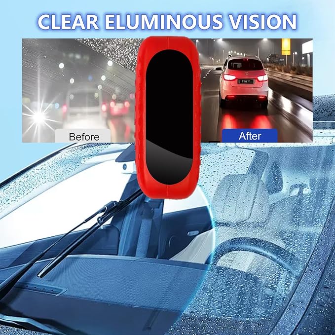Car Glass Oil Film Cleaner, 2026 New Automotive Oil Film Cleaning Brush for Car Windows, Cars Window Glasses Cleaning Boar with Extra Cleaner, Universal Anti-Rain Fog Glass Brush (3)