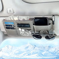 Car Sun Visor Organizer with Zipper Pocket, Auto Interior Accessories Pocket Organizer Car Truck Visor Storage Pouch Holder for Cards, Pens, Sunglasses and Document - Gray