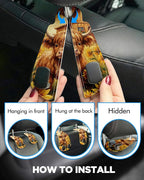 Purse Holder for Car, 2 Pack Heavy Duty Purse Hanger for Car, PU Leather Car Seat Hooks for Purses and Bags, Cute Cow Headrest Organizer for Handbags & Backpacks