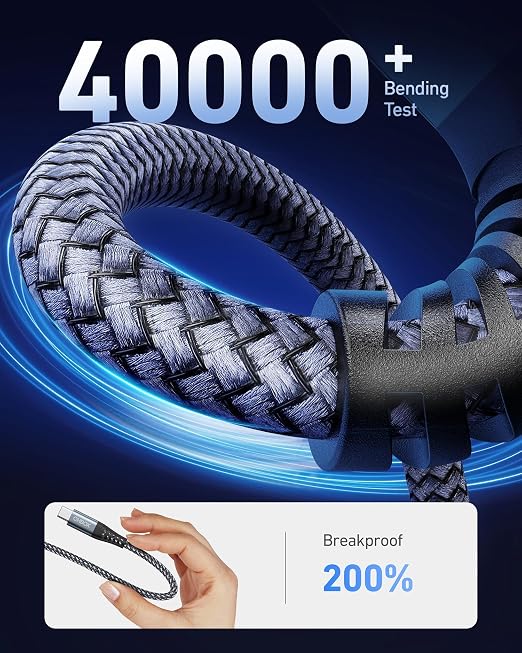 USB C Cable Fast Charging 10FT 2Pack, Long USB A to USB C Cable for Car, Durable Braided USB to USB Type C Cord iPhone USBC Charger for iPhone 17/16/15/Pro Max/Plus, Samsung Galaxy S23 and More(Gray)