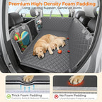 2026 Upgraded Back Seat Extender for Dogs - Large Hard Bottom Dog Car Seat Cover Holds 550lbs, Waterproof Dog Hammock Pet Bed with High-Density Foam Non-Slip Backseat Protector