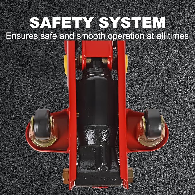 A A IN AA095 2 Ton Hydraulic Floor Jack,Low Profile Hydraulic Trolley Service/Floor Jack,Lifting Range 5.7"-13", Red