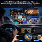 4-in-1 Wireless CarPlay Adapter for iPhone & Android Phone, Wireless Screen Mirroring Adapter for Factory Wired CarPlay Cars, Video Casting Auto Reconnect(Yellow I 4 in 1 Wireless Mirroring)