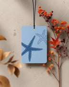 Coastal Beach Car Air Freshener 4 Pcs Coconut Scented, Nautical Seagrass Starfish Ocean Car Accessories Mirror Decor for Women, Blue Beachy Hanging Air Freshener for Cars Closet Drawer Books