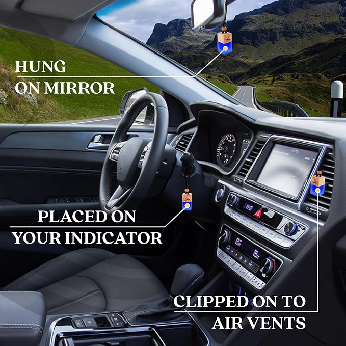 Solvère Car Air Freshener for Men | Perfume Style Freshener with Solvère Fragrance | Strong Freshener with Odor Eliminating Technology with Vent Clip | Car Air Freshener by