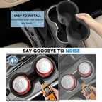 Cup Holder for 2020-2024 Toyota Highlander Center Console Cup Holder Insert Silicone Protector Mat Pad Cupholder Coaster Liner for 2021 2022 2023 Highlander Interior Decoration Accessories Black