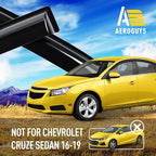 Extra Durable Window Deflectors Tape-On Window Visors Rain Guards Fit for Chevrolet (Chevy) Cruze 2011-2015 Sedan, Sun Visors, Wind Vent for Shades, Exterior Car Accessories - 4pcs. AG0643