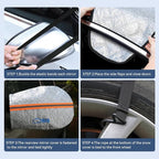 Thickened Car Windshield Cover for Ice and Snow,Sunshade. All-Weather Windproof Frost Protector to Save Morning Scrape Time, Fits Large SUVs & Pickup Trucks (70.86"x42.5"/Silver)