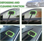 Car Window Cleaner Tool Kit,Microfiber Car Windshield Cleaner Inside with 4PCS Soft Reusable Cloth Cover,Universal Removable Car Glass Cleaner Tool Kit Car Cleaning Tools