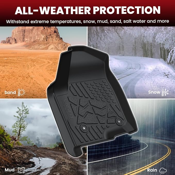 Floor Mats 2019-2026 for Chevrolet Silverado/GMC Sierra 1500, 2020-2026 2500HD 3500HD, Only Without Rear Underseat Storage Box, Only Bucket Seat/Crew Cab (Not for Regular/Double Cab)