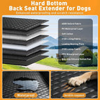 Dog Car Seat Cover for Back Seat, Hard Bottom Back Seat Extender for Dogs, Dog Hammock for Car SUV and Trucks - Waterproof, Anti Scratch，Easy to Clean, Supports 400lbs