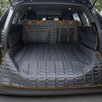 SUV Cargo Liner for Dogs, Waterproof Pet Cargo Cover Dog Seat Mat for SUVs Sedans Vans with Bumper Flap Protector, Scrachproof Non-Slip Large Size Dog Seat Mat Universal Fit, Brown