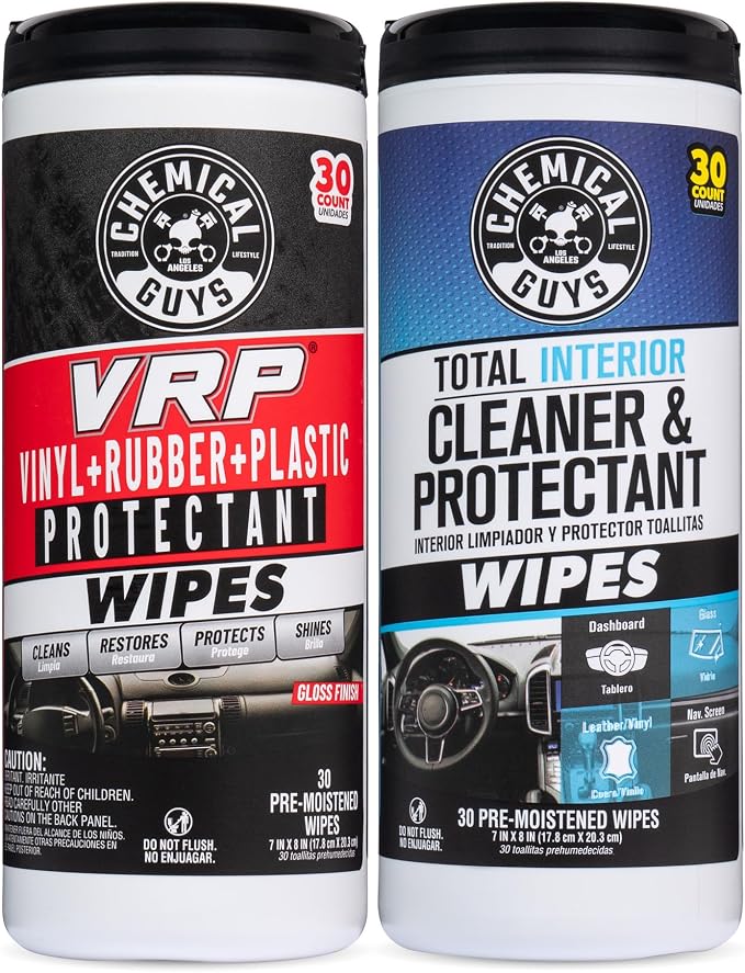 Canister Wipes - VRP & Total Car Interior Cleaner & Protectant, Great for Cars, Trucks, SUVs, RVs, & More (60 Ct)