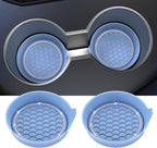 Car Cup Coaster Universal Non-Slip Cup Holders Bling Crystal Rhinestone Car Interior Accessories 2 Pack Gray Blue