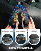Purse Holder for Car, 2 Pack Heavy Duty Purse Hanger for Car, PU Leather Car Seat Hooks for Purses and Bags, Cute Butterfly Headrest Organizer for Handbags & Backpacks