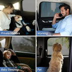 Car Window Shades, 2 Pack Breathable Mesh Side Sun Stretch Screens for Baby/Camping Heat Block UV Protection, Back Covers Car, Truck, SUV, Van-(Large 49"x22")
