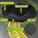 Large Truck Seat Cushion for Truck Driver Seat Cushion - Upgraded Back Support, CertiPUR-US® Certified - Thick Memory Foam, Pain Relief for Hours of Driving, Trucker Approved Big Rig - Black