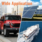 400A Bus Bar 12V Power Distribution Block with 4 x 3/8" Studs 12 Volt Marine Copper Battery Busbar Terminal Block for Car, Boat, Automotive, RV, Solar Wiring - Negative&Positive