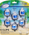 Ocean Scent Car Air Freshener Vent Clip 6 Ct, Long Lasting | Up to 180 days, Natural Essential Oil Car Fragrance for Women and Men, Car Odor Eliminator - 4ml Each