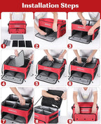 Golf Trunk Organizer, Waterproof Car Golf Locker with Separate Ventilated Compartment for 2 Pair Shoes, Golf Storage for Balls, Tees, Cap, Clothes, Gloves, Accessories, Gifts for Men, Women
