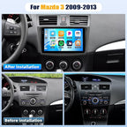 [4+128G] Android 15 Car Radio Stereo for Mazda 3 2009-2013 with Wireless Carplay&Android Auto,9 Inch Touchscreen Car Radio with Mirror Link Bluetooth FM/RDS WiFi GPS EQ SWC+AHD Backup Camera