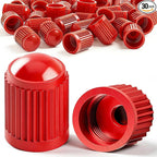 30PCS Tire Valve Stem Caps, Corrosion Resistant, with O Rubber Ring, Airtight Seal Heavy Duty Dustproof Tire Valve Stem Covers for Cars, SUV, Trucks, Bikes, Motorcycles, Bicycles(Red)