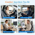 Car Seat Cushion for Driving, Wedge Driver Seat Cushion for Car | Memory Foam Car Seat Cushion for Long Driving, Car Cushion for Height, Non-Slip Base for Driver, Trucks, Office Chairs, Black
